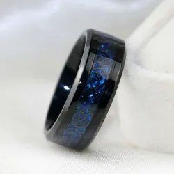 Blue zircon gems - ring for couples - for her / for him
