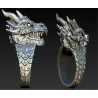 Edelstahlring mit Drachenkopf - Punk / Gothic-Stil