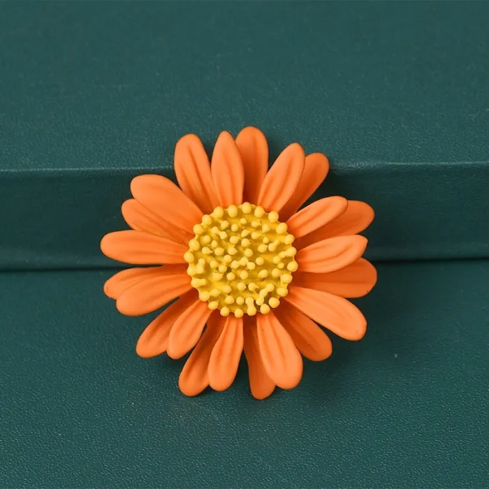 Sunflower - metal brooch