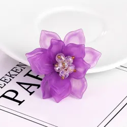 Elegant flower - crystal brooch