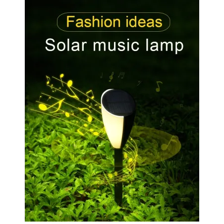 Lampa ogrodowa z muzyką - słoneczna - wodoodporna - LED - dźwięk żaby / cykady - 2 sztOświetlenia słonecznego