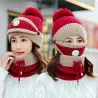 3 in 1 - gebreide muts / gezichtsmasker / sjaal - warme wintersetMondmaskers