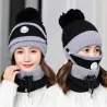 3 in 1 - gestrickte Mütze / Gesichtsmaske / Schal - warmes Winter-Set