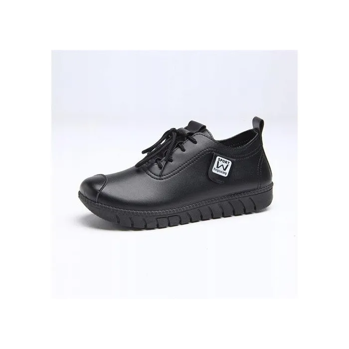 Zachte platte schoenen - met veters - echt leerLaarzen