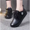Weiche flache Schuhe - mit Schnürsenkeln - echtes Leder