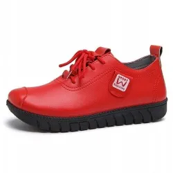 Weiche flache Schuhe - mit Schnürsenkeln - echtes Leder