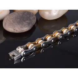 Bicycle chain bracelet - gold & silver - stainless steel