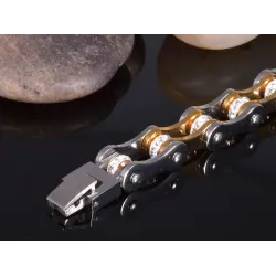 PulserasPulsera de cadena de bicicletas - oro & plata - acero inoxidable