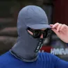 Winter knitted hat with a visor - face protection - balaclava with a zipper