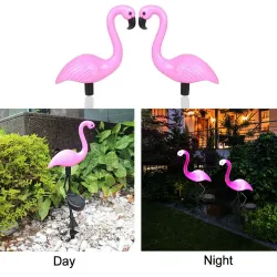 Tuinlamp op zonne-energie - waterdicht - LED - neon - flamingovormSolar verlichting