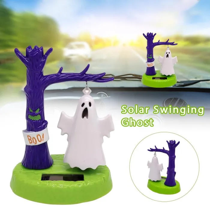 Solar swinging ghost - car interior toy