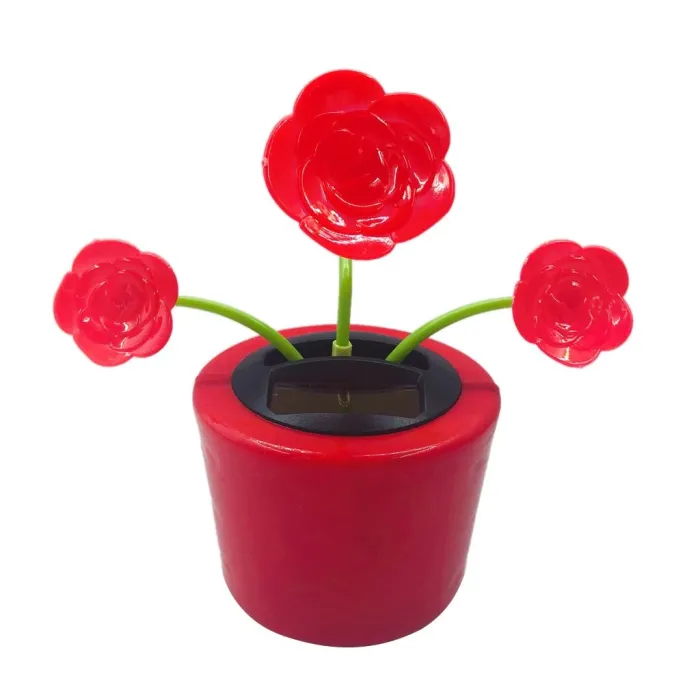 Solar rose flower car decoration