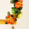 Wooden bird swing - with a flowers / bells - bite resistant