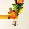 Wooden bird swing - with a flowers / bells - bite resistant