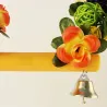 Wooden bird swing - with a flowers / bells - bite resistant