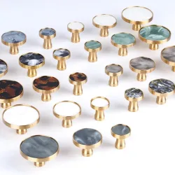 Brass furniture knobs / handles / wall hanging hooks - shell resinFurniture