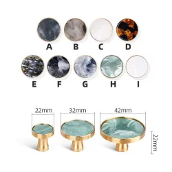 Brass furniture knobs / handles / wall hanging hooks - shell resinFurniture
