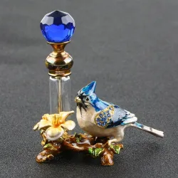 Vintage metal bird - perfume glass - 4ml