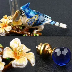 Vintage metal bird - perfume glass - 4ml