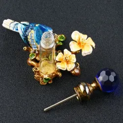Vintage metal bird - perfume glass - 4ml