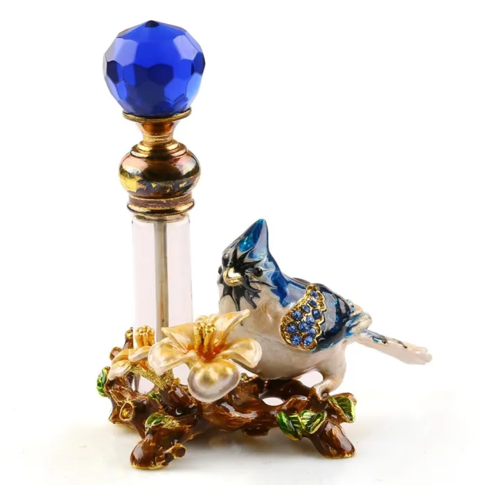 Vintage metal bird - perfume glass - 4ml
