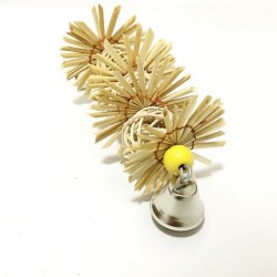 Bird hanging chew toy - with straw flowers