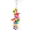 Birds hanging toy - colorful cage decoration - with flowers / beads - 2 pieces