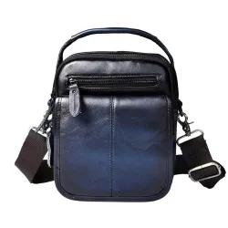 Leather shoulder / crossbody bag - with zippers / pockets