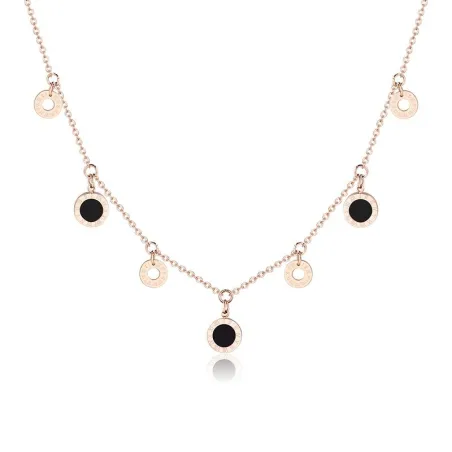 Gold necklace - with round charm decorations