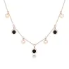 Gold necklace - with round charm decorations