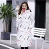 Warme / lange Daunenwinterjacke mit Kapuze und Reißverschluss