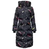 Warme / lange Daunenwinterjacke mit Kapuze und Reißverschluss