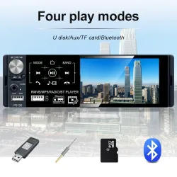 Radio samochodowe - 1 Din - RDS - mikrofon - USB - MP3 - MP5 - TF - ISO - Wbudowany odtwarzacz multimedialnyRadio