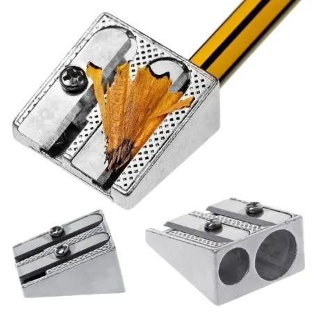 Metal pencil sharpener - with double holes