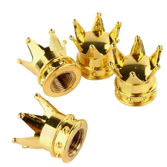 Car valve caps - gold crown - 4 pieces