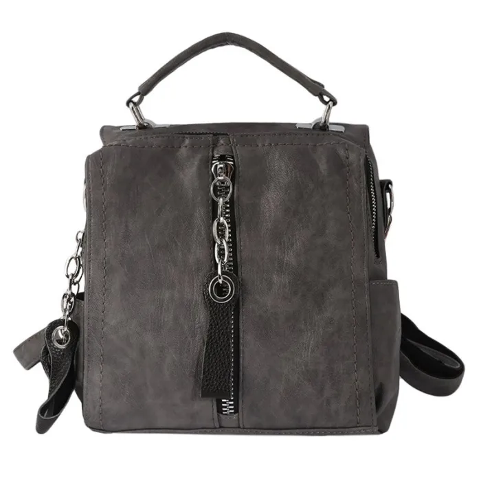 MochilasLeather backpack - shoulder bag - with multi straps