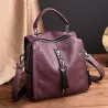 MochilasLeather backpack - shoulder bag - with multi straps
