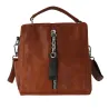 MochilasLeather backpack - shoulder bag - with multi straps