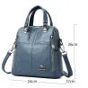 MochilasLeather shoulder bag - with multi zippers / hand strap