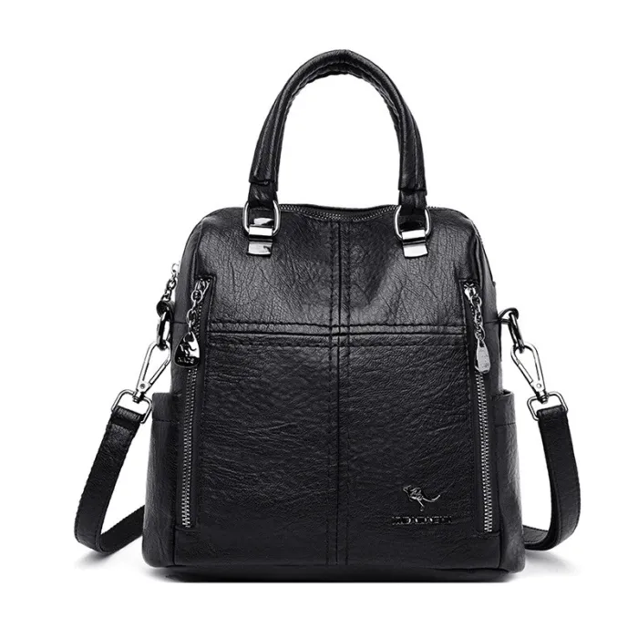 Multifunctional shoulder bag - leather backpack