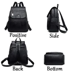 MochilasLeather backpack - with hand strap / front zipper