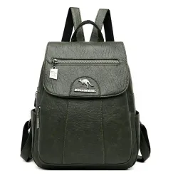 MochilasLeather backpack - with hand strap / front zipper