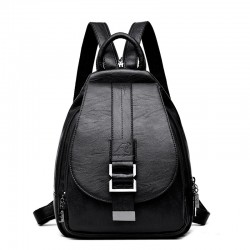 MochilasLeather backpack - with metal lock strap