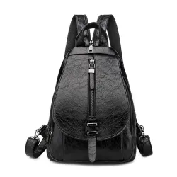 Snakeskin backpack - with hand strap / front zipper