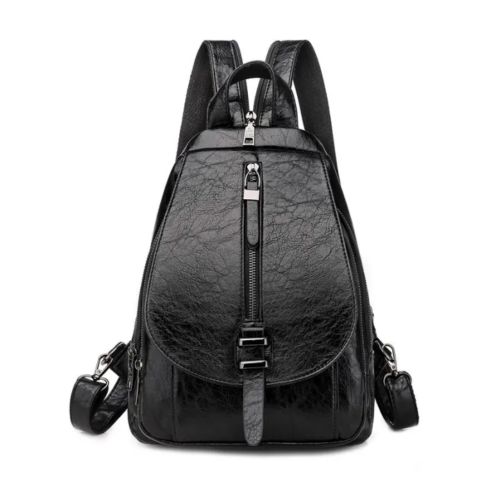 Snakeskin backpack - with hand strap / front zipper