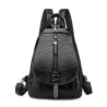Snakeskin backpack - with hand strap / front zipper
