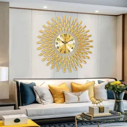Modern wall clock - sun shape - with crystal decoration - 38 * 38cmClocks