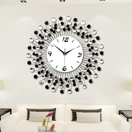 Modern iron wall clock - with crystal decoration - 36cm / 50cm