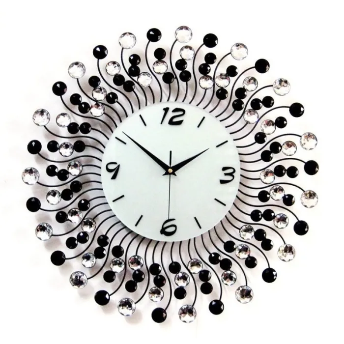 Modern iron wall clock - with crystal decoration - 36cm / 50cmClocks