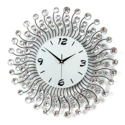 Moderne Eisenwanduhr - mit Kristalldekoration - 36cm / 50cm
